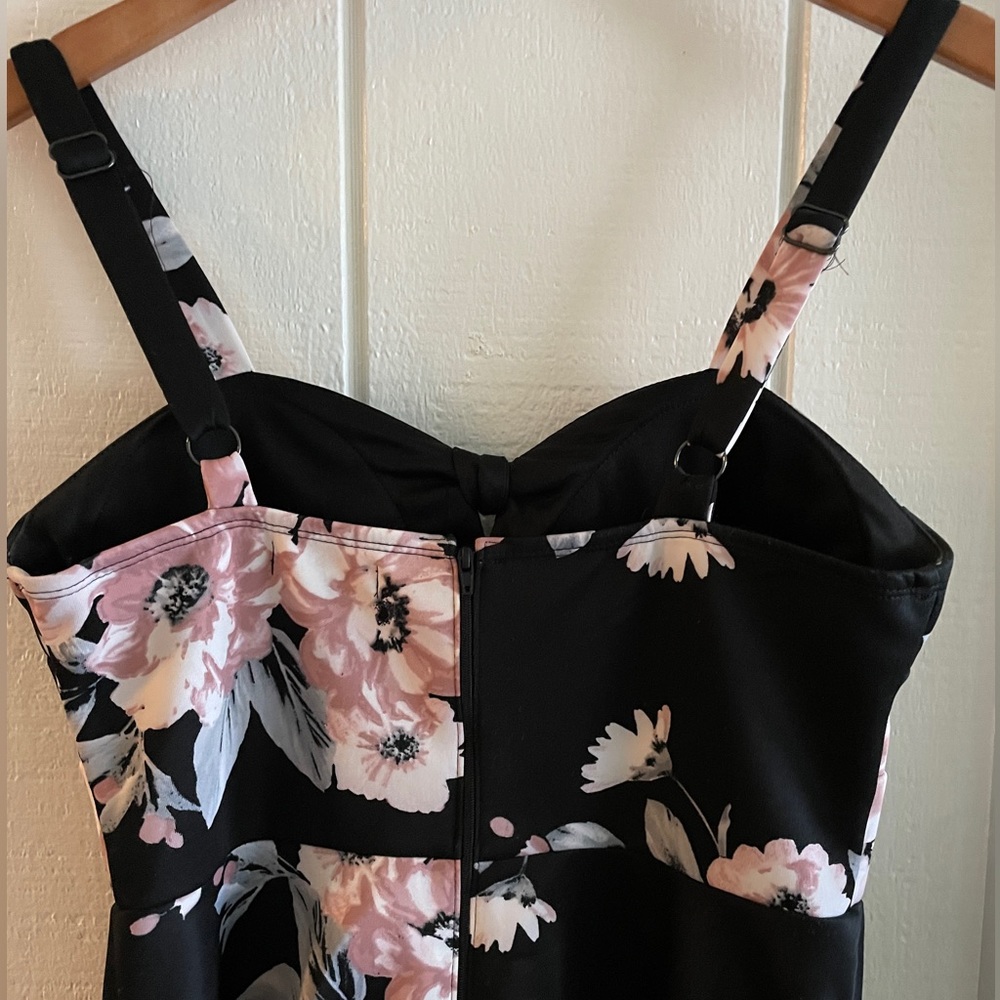 Sequin Hearts Black and Pink Floral Party Dress 13 - Picture 5 of 7